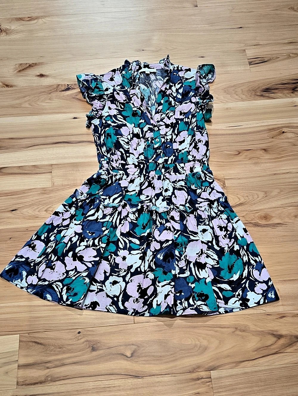 PINCH Floral Mini Dress in Blue & Pink Size Small New W/O Tags